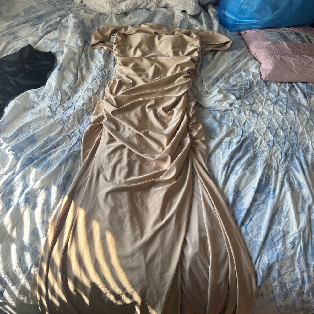 Windsor Beige/Gold Maxi Dress